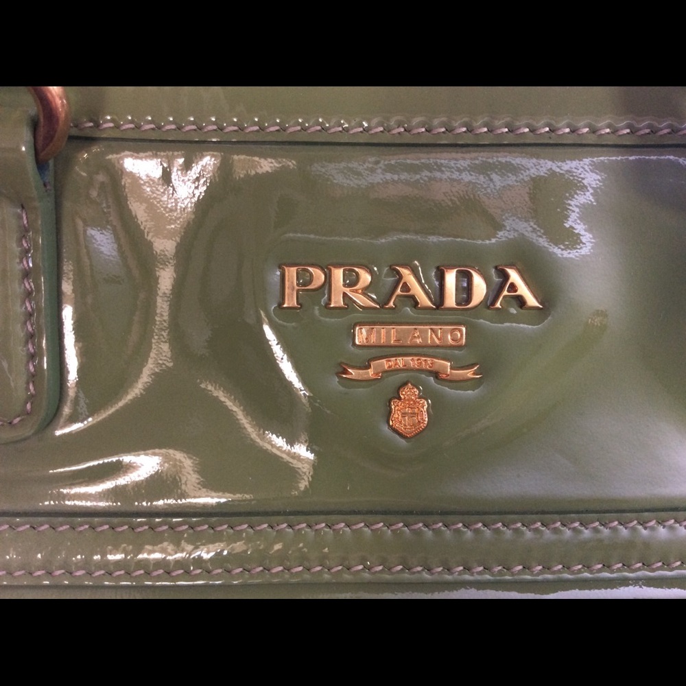 Prada East West Crossbody Vernice Satchel